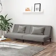 2-Seater Sofa Bed Light Grey Velvet Home Sofa