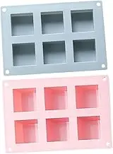 SHINEOFI 2pcs 6 Chocolate Mold Soap Mold Soap Making Moulds Cake Mold Fondant Molds 6 Cavities Mould DIY Soap Tools Soap Making Molds Cookie Molds Square Tool