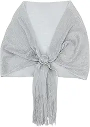 [Homoyoyo] Metallic Wedding Wrap Sparkling Evening Scarf Lightweight Shawl for Women Versatile for Formal Events and Parties
