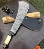 Custom Handmade Special Camping Machete Hunting Machete with Leather Sheath