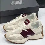 正品NEW BALANCE 327 酒紅 皮革款 日系 復古 慢跑鞋 NB327 女鞋 WS327KA