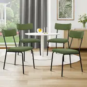 ALFORDSON 4x Dining Chairs Accent Kitchen Lounge Curved Backrest Corduroy Green