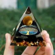 HANDMADE Crystal Obsidian Quartz Orgone Pyramid Energy Healing Chakra Meditation