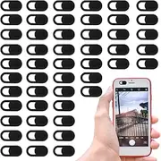 JJUNW 50 Pcs Webcam Cover Slide, 0.023 Inch Ultra-Thin Universal Laptop Camera Cover Slide Webcam Cover for Laptop, Computer(Black)