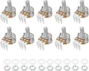 XYWHPGV WH148 Potentiometer with Switch 10K Ohm Variable Resistors Single Turn Rotary Carbon Film Taper 10pcs(94dc4 0ec2b 0da06 c06a8 74346 0b179