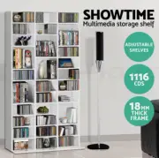 Adjustable CD DVD BluRay Media Book Storage Cabinet Shelf Rack 1116 CDs Capacity