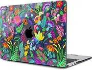 MEEgoodo for M4/M3/M2 MacBook Air 15.3 inch Case 2025 2024 2023, Case Fit Model (A3241/A3114/A2941) for MacBook Air 15 inch, Laptop Hard Shell with Keyboard Cover, Bright Flowers & Tropic Leaves