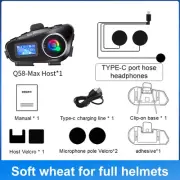 Q58-MAX Motorcycle Helmet Bluetooth Headset Intercom LED Lighting Dual 500M IP65