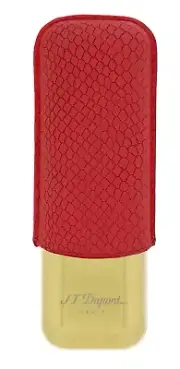 S.T. Dupont Red Leather, Dragon Scales Cigar Case, 2 Cigars 183271 New In Box