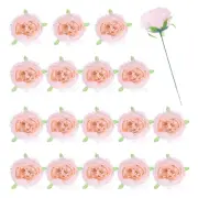 25Pcs Peonies Artificial Flowers, Fake Peony Flowers with Stems, Light Pink