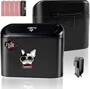 Car Trash Can with Lid ABS Leakproof Vehicle Garbage Bin Cool Dogfighting Pattern Storage Bucket with 100pcs Trash Bags for Front Back Seat Centre Console Accessories Suitable for Car Home Office