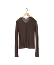 Lemaire Crewneck Ribbed-Knit Jumper M dark chocolate