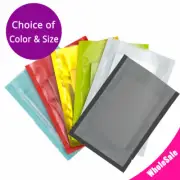 Multi-Size & Clear Back Color Front Matte Foil Mylar Flat Open Top Bag