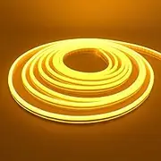 XUNATA 12V Flexible Neon LED Strip Lights, SMD 2835 120leds/m Waterproof IP65 Rope Ribbon (6x12mm) for Indoor Decor Commercial Decking (2m (no Power Supply), Yellow)