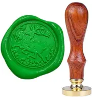 Christmas Deer Wax Seal Stamp, Natural Rosewood Handle Sealing Wax Stamp Kit Gif