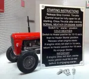 Massey Ferguson MF165 165 Tractor Starting Instructions Plate & Rivets 1965>