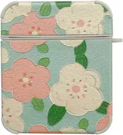 liangnv Vivid 3D Classical Flowers Illustration Retro Oil Painting Design Air pods Cover Soft Silicone Protective Wireless Earphone Case Compatible wi