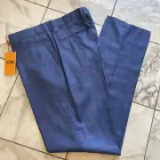 NWT STEVEN LAND Men's Multi Color Plaid Pants Flat Front Size 38