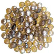 Flat Glass Marbles 1 Pound Vase Filler Fire Pit Glass Pebbles for Indoor Plants,