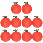 8 Inch Apple Paper Lanterns, 10 Pcs Red Apple Hanging Decorative Lantern