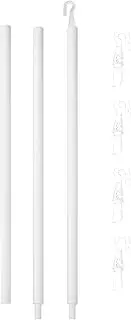 Fkereg 89 cm Long Wand Replacement With 5 Hook, 1 Pcs White Stick to Open Blinds, Vertical Rod Replacement Parts, Curtain Opener Stick, Plastic Tilt Wand for Window Shades