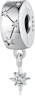 [DOYIS] Stopper Clip Bead for Pandora Bracelets,925 Sterling Silver Shooting Star Clasp Spacer Stopper Bead Charm with Jewellery Box
