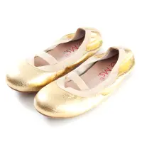 在飛比找Yahoo奇摩購物中心優惠-G.Ms.童鞋-金屬羊皮鬆緊口可攜式娃娃鞋-淺金