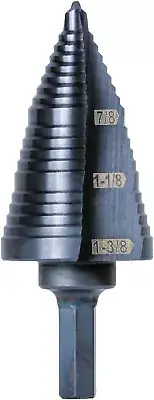 KTSB15 Step Drill Bit #15 Double Fluted 7/8 to 1-3/8-Inch with Easy-To-Read Step