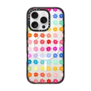 iPhone 16 Pro Impact Case MagSafe Compatible Rainbow Flowers