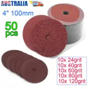 50 Metal Fibre Sanding Discs Aluminum Grinding Wheel Disc 4" 100mm Angle Grinder