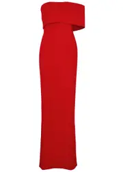 Solace London Lana Strapless Gown - Red - 12 12