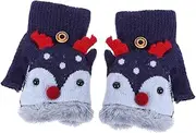 [LIFKOME] 1 Pair Children's Flip Gloves Kids Warm Mittens Over Mittens Kids Knit Mittens Outdoor Warm Gloves Full Finger Gloves Half Kids Warm Gloves Top Mittens Clamshell Winter Red Yarn