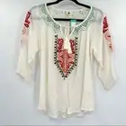 Spade & Heart Veda Embroidered Detail Peasant Top