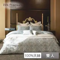 在飛比找momo購物網優惠-【BBL Premium】100%天絲印花床包被套組-藍茵花
