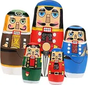 CIYODO 1 Set Nesting Dolls Early Educational for Bright Color Design Multi Stacking Plaything Home Decor Craft