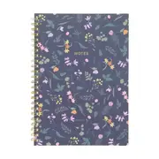 A5 Spiral Notebook - Navy Floral