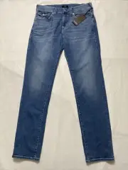 True Religion Geno Relaxed Slim Jeans Men’s Size 33 Flap Pockets Blue Denim NWT
