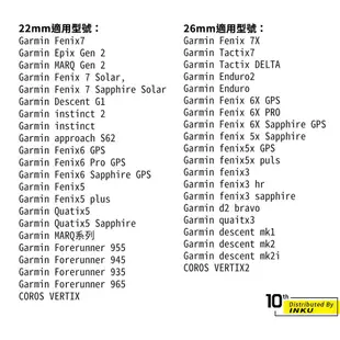 Garmin fenix5/5x 快拆矽膠雙色錶帶 替換錶帶 菱紋 雙色 腕帶 手錶 配件 表帶 折疊扣 22/26mm