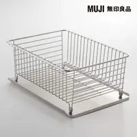 在飛比找momo購物網優惠-【MUJI 無印良品】不鏽鋼瀝水籃/小+不鏽鋼傾斜瀝水盤/小