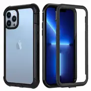 Apple iPhone 13 Pro Military Grade Shockproof Clear Heavy Duty Case Bumper Drop Protection Tough Cover (Black)