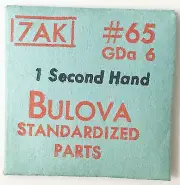 Bulova New 7AK GDA6 Vintage 1-Second Hand Only #65 NOS Sealed Original Package