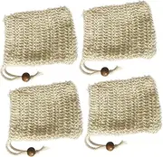 FRCOLOR Drawstring Soap Storage Set of 4 Facial Net Bag Maker Soap Holder Ideal for Daily Use