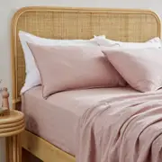 MyHouse Pure European Linen Flat Sheet 255X260cm - Musk - Queen