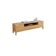 Cleo Wood TV Unit 180cm/ Rubberwood/Solid Timber/Mid Century/Light Timber Coloured