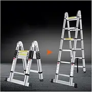 Telescopic Ladder Telescoping Ladders Easy to Move with Pulleys 16 Ft Aluminum Telescopic Ladder Telescoping A-Type Extension Multi Purpose for Home/Building MAX Load 330lb Ladders