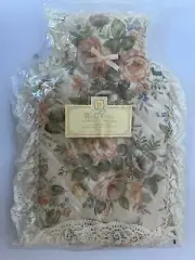 Vintage St Michael Hot Water Bottle And Floral Lacy Cover Rosamund New Old Stock