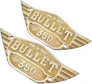 AEspares Compatible with Royal Enfield Brass Made Tool Box Badges Logo Set Bullet 350cc