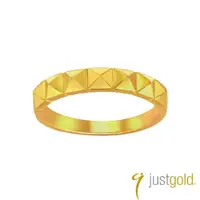 在飛比找蝦皮商城優惠-【Just Gold 鎮金店】搖滾鉚釘系列 黃金戒指 線戒-