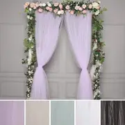 5 ft x 10 ft Sheer Tulle Backdrop Curtain Panels Photo Booth Wedding Decorations