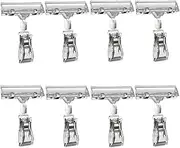 Loopunk 16 Pcs Sign Clips Holders, Mini Clip Clear Rotatable Merchandise Clip, Clear Plastic Price Tag Display Clips, Double Sided Sign Clips Sign Display for Retail Rack Baskets Cards.